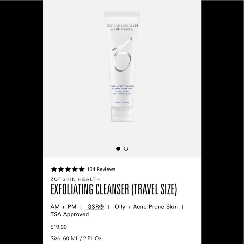 Exfoliating Cleanser Travel Size